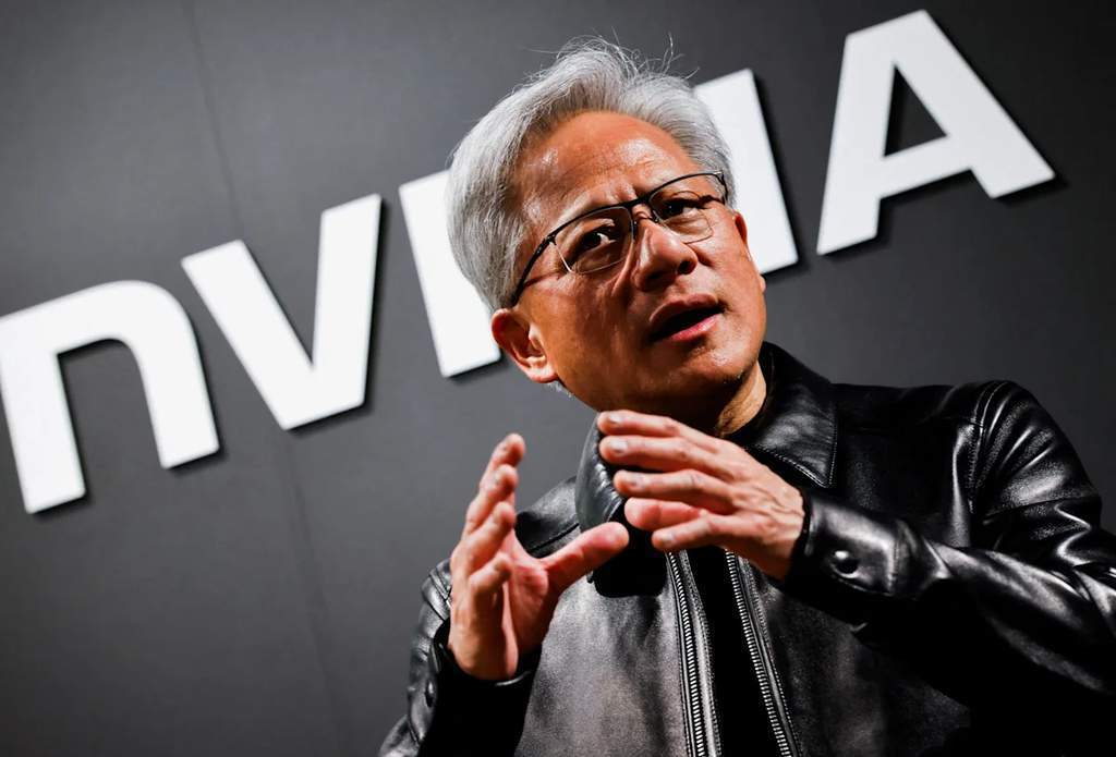 Grafik pergerakan saham Nvidia mendekati rekor tertinggi