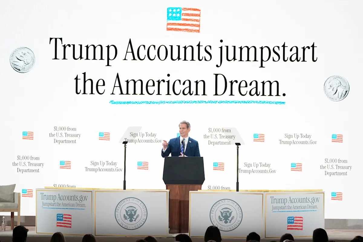 Ilustrasi grafik investasi Trump Accounts untuk masa depan anak