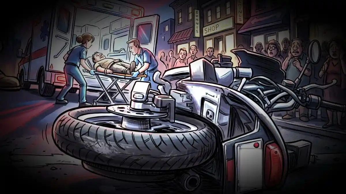 Ilustrasi kecelakaan lalu lintas pemotor di jalan raya Jakarta