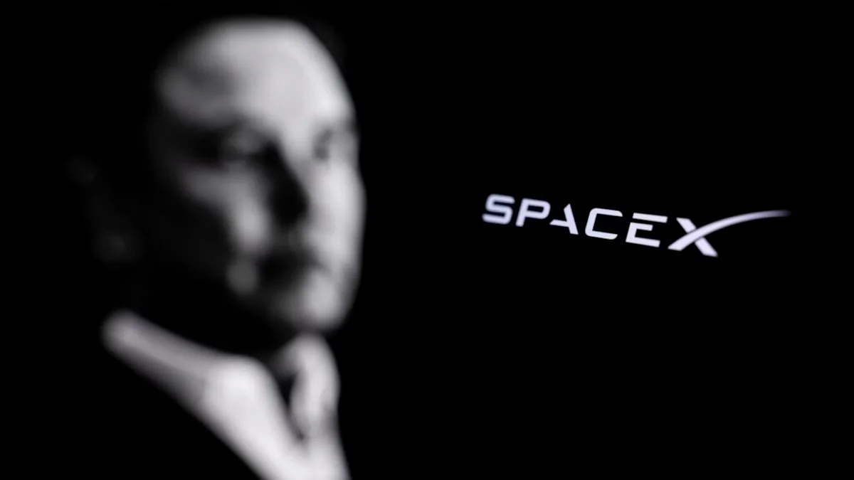 Ilustrasi roket SpaceX milik Elon Musk meluncur ke angkasa luar