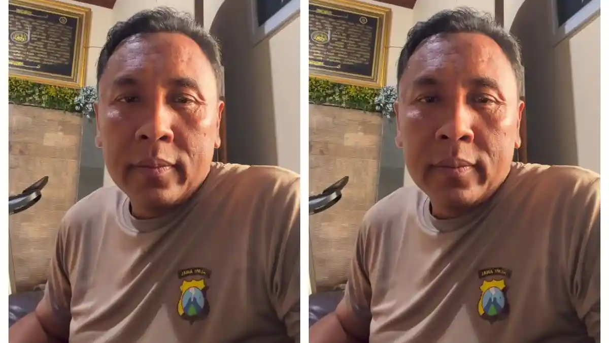 Ipda Purnomo polisi dermawan saat berinteraksi dengan pasien di yayasan