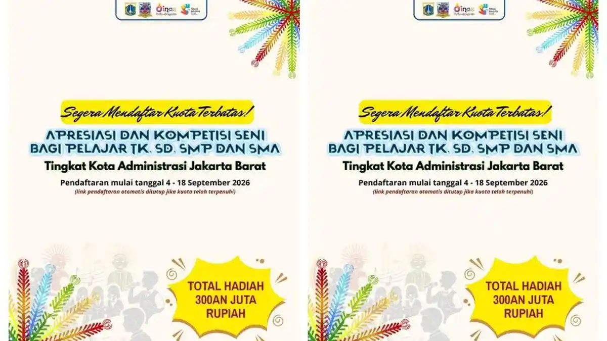 Pelajar mengikuti lomba seni gratis di Jakarta Barat
