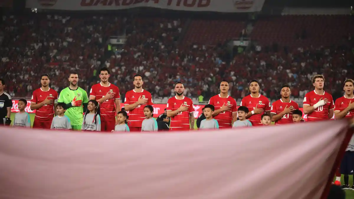 Selebrasi Rizky Ridho dan pemain Timnas Indonesia lawan Bangladesh